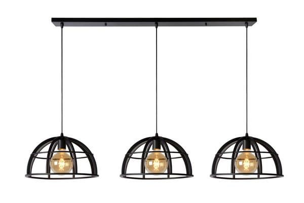 Lampa sufitowa wisząca Lucide Dikra 1026 czarna szerokość 150 cm 3xE27 x 60W 1 szt.