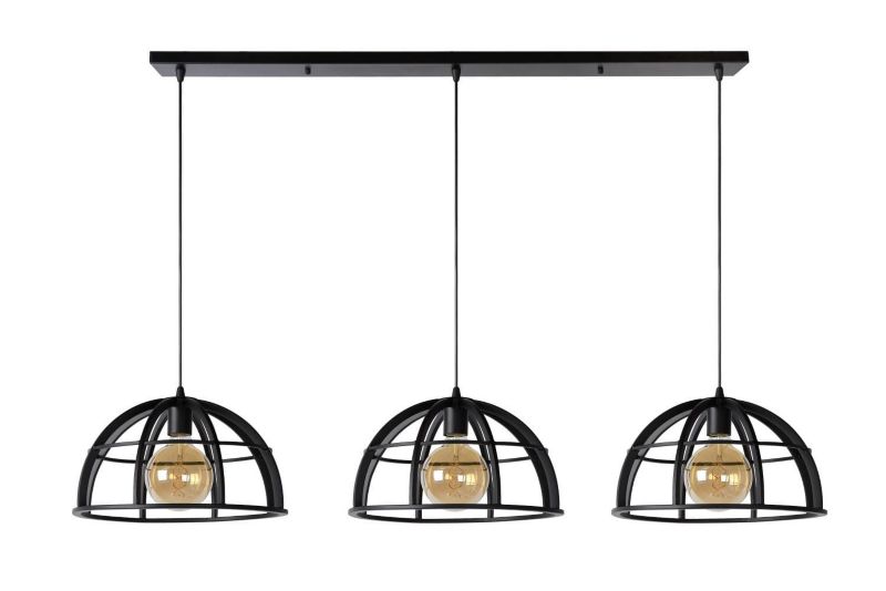 Lampa sufitowa wisząca Lucide Dikra 1026 czarna szerokość 150 cm 3xE27 x 60W 1 szt.