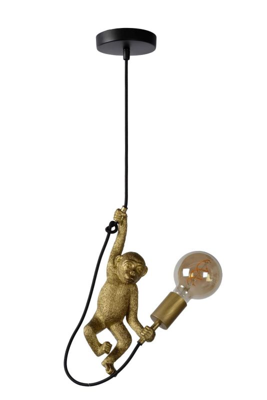Lampa sufitowa wisząca Lucide Extravaganza Chimp 5318 czarno-złota szerokość 18 cm 1xE27 x 60W 1 szt.