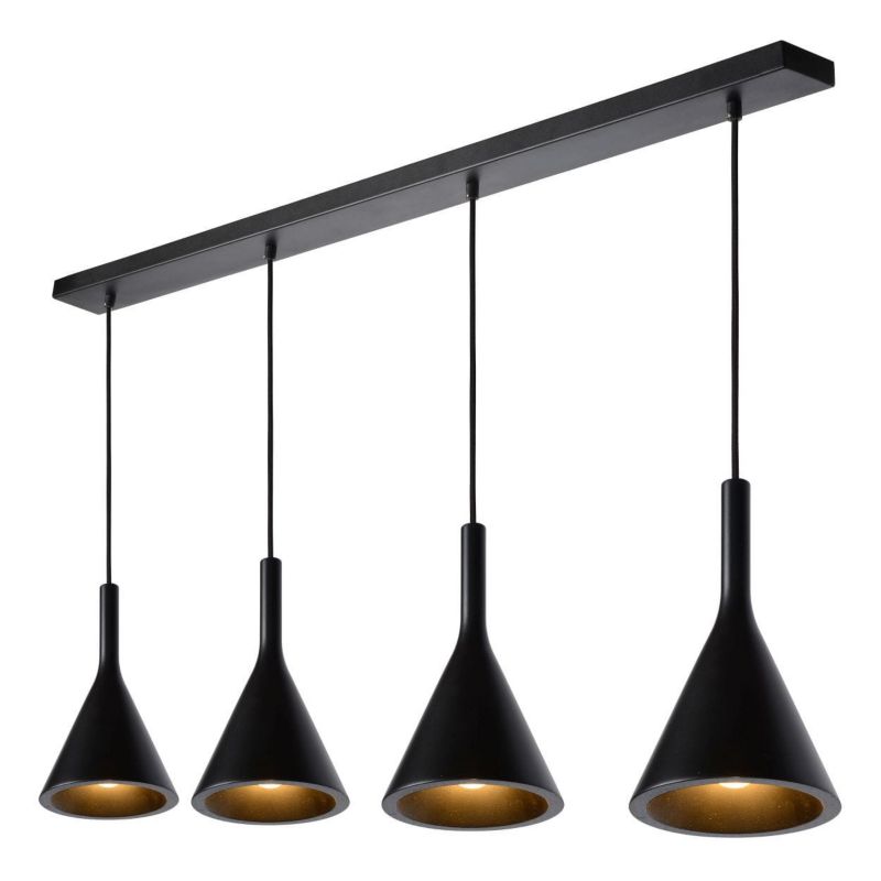 Lampa sufitowa wisząca Lucide Gipsy 1616 czarna szerokość 120 cm 4xE27 x 25W 1 szt.