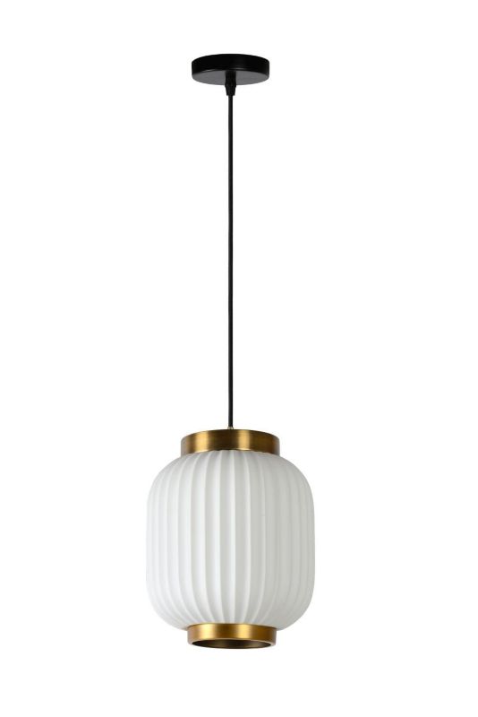 Lampa sufitowa wisząca Lucide Gosse 4141 złoto-biała szerokość 19.5 cm 1xE27 x 230W 1 szt.