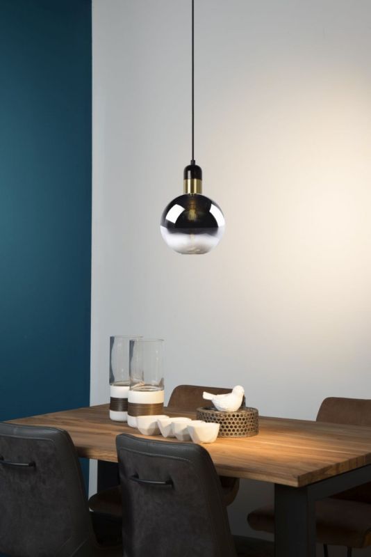 Lampa sufitowa wisząca Lucide Julius 3321 czarno-szara-złota szerokość 20 cm 1xE27 x 40W 1 szt.