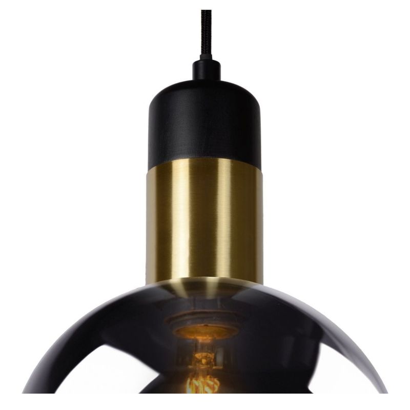 Lampa sufitowa wisząca Lucide Julius 3338 czarno-szara-złota szerokość 28 cm 1xE27 x 40W 1 szt.