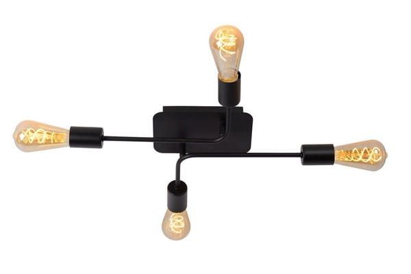 Lampa sufitowa wisząca Lucide Lester 1026 czarna szerokość 52 cm 4xE27 x 60W 1 szt.