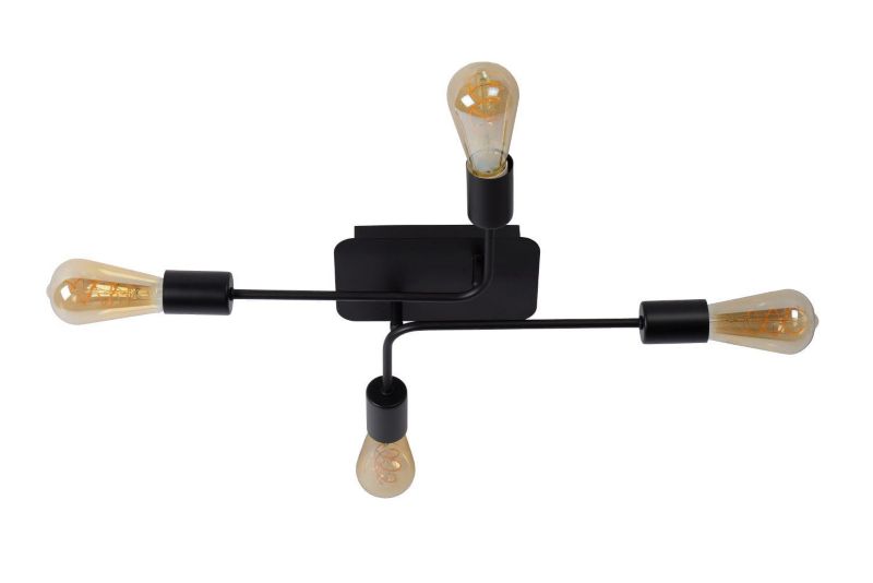 Lampa sufitowa wisząca Lucide Lester 1026 czarna szerokość 52 cm 4xE27 x 60W 1 szt.