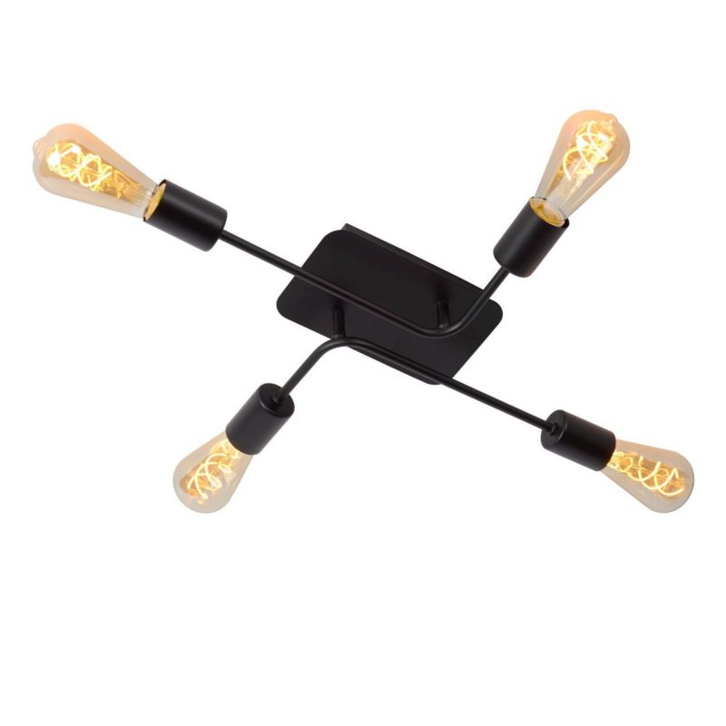 Lampa sufitowa wisząca Lucide Lester 1026 czarna szerokość 52 cm 4xE27 x 60W 1 szt.
