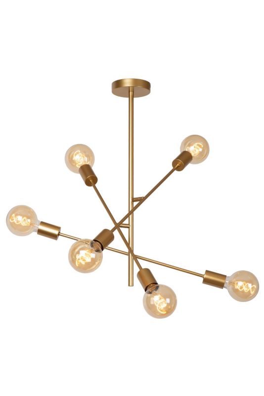 Lampa sufitowa wisząca Lucide Lester 1743 złoto-odcienie złota szerokość 59 cm 6xE27 x 40W 1 szt.