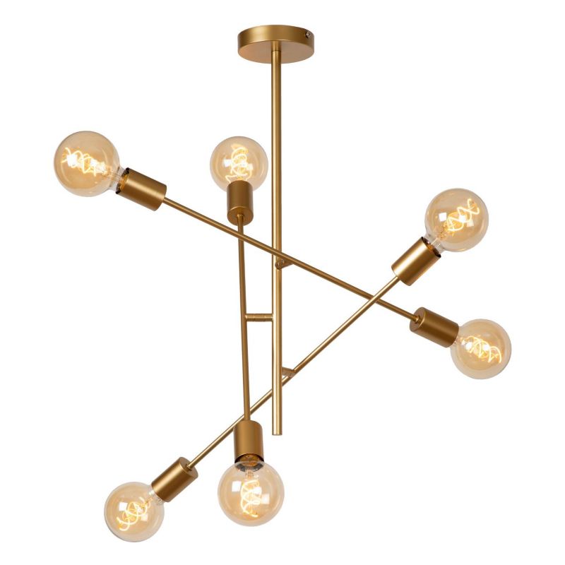 Lampa sufitowa wisząca Lucide Lester 1743 złoto-odcienie złota szerokość 59 cm 6xE27 x 40W 1 szt.