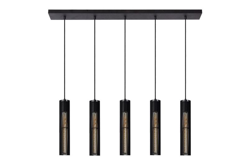 Lampa sufitowa wisząca Lucide Lionel 0435 czarna szerokość 100 cm 5xE27 x 40W 1 szt.