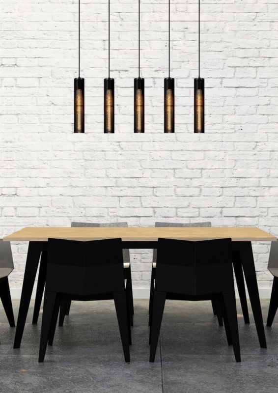 Lampa sufitowa wisząca Lucide Lionel 0435 czarna szerokość 100 cm 5xE27 x 40W 1 szt.