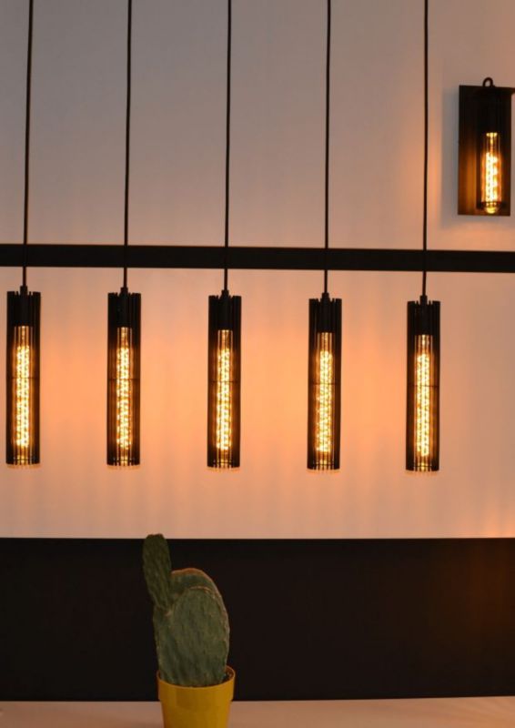 Lampa sufitowa wisząca Lucide Lionel 0435 czarna szerokość 100 cm 5xE27 x 40W 1 szt.