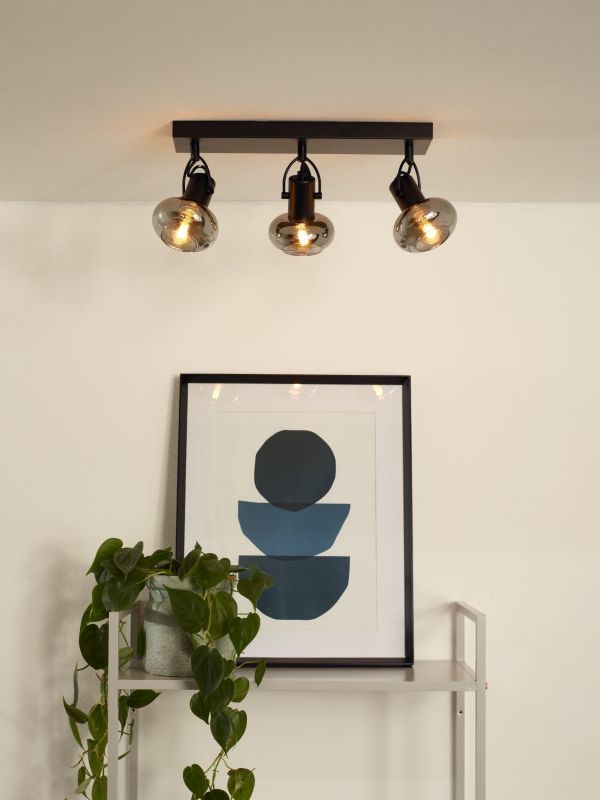 Lampa sufitowa wisząca Lucide Madee 6790 dymiona-czarna szerokość 38 cm 3xE14 x 25W 1 szt.