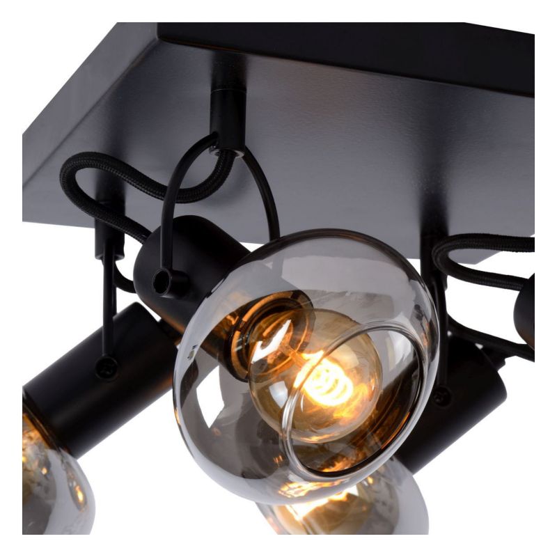 Lampa sufitowa wisząca Lucide Madee 6806 czarna szerokość 23 cm 4xE14 x 25W 1 szt.