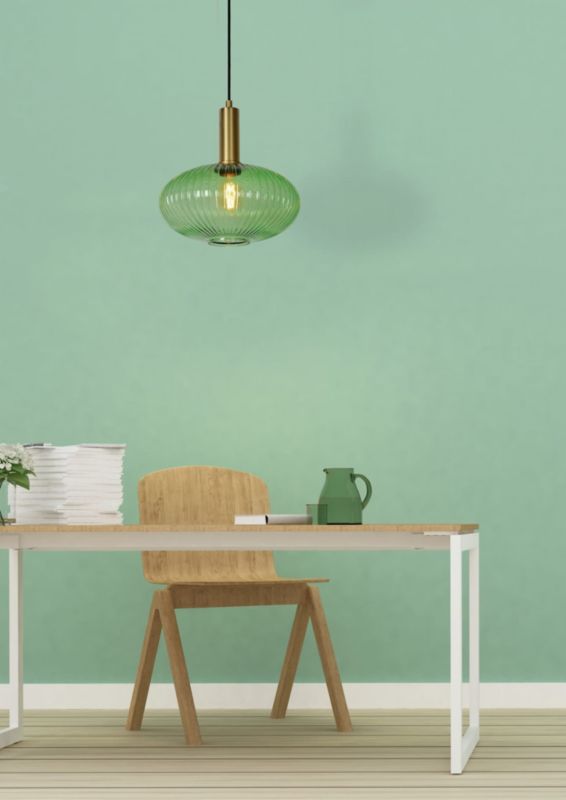 Lampa sufitowa wisząca Lucide Maloto 1194 złoto-zielona szerokość 30 cm 1xE27 x 40W 1 szt.
