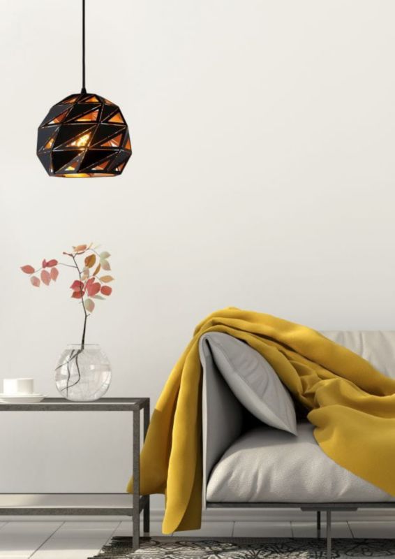 Lampa sufitowa wisząca Lucide Malunga 0951 czarna szerokość 25 cm 1xE27 x 60W 1 szt.
