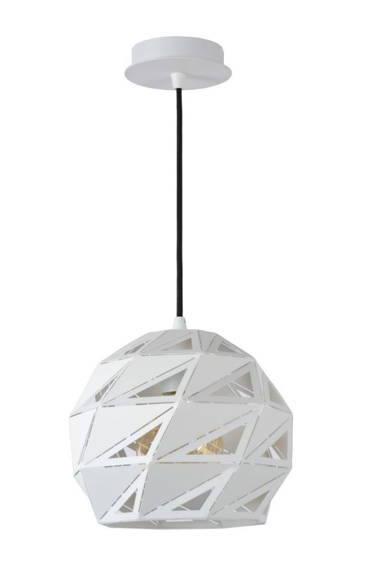 Lampa sufitowa wisząca Lucide Malunga 0968 biała szerokość 25 cm 1xE27 x 60W 1 szt.