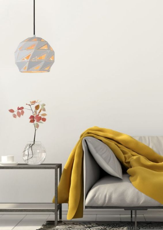 Lampa sufitowa wisząca Lucide Malunga 0968 biała szerokość 25 cm 1xE27 x 60W 1 szt.