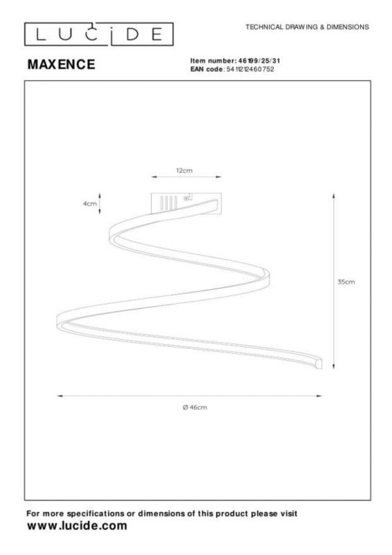 Lampa sufitowa wisząca Lucide Maxence 0752 biała nowoczesna wbudowany LED 24W 1 szt.