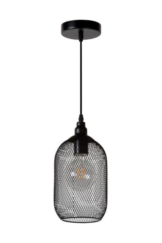 Lampa sufitowa wisząca Lucide Mesh 0373 czarna szerokość 15 cm 1xE27 x 60W 1 szt.