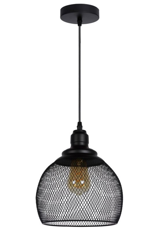 Lampa sufitowa wisząca Lucide Mesh 0380 czarna szerokość 22 cm 1xE27 x 60W 1 szt.