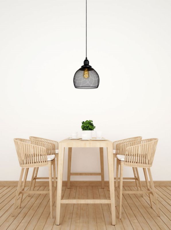 Lampa sufitowa wisząca Lucide Mesh 0380 czarna szerokość 22 cm 1xE27 x 60W 1 szt.