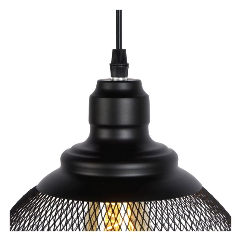 Lampa sufitowa wisząca Lucide Mesh 0380 czarna szerokość 22 cm 1xE27 x 60W 1 szt.