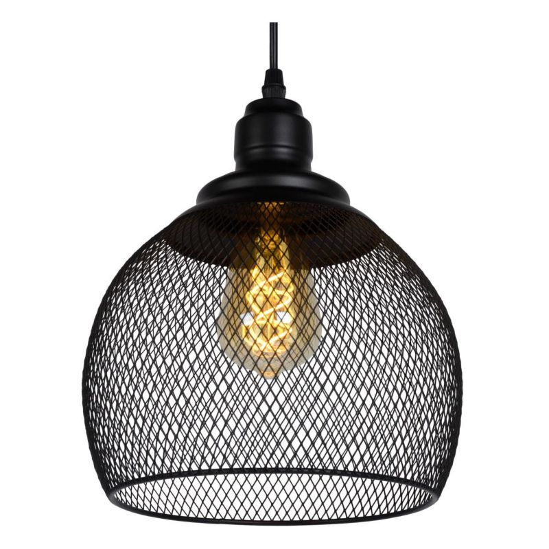 Lampa sufitowa wisząca Lucide Mesh 0380 czarna szerokość 22 cm 1xE27 x 60W 1 szt.