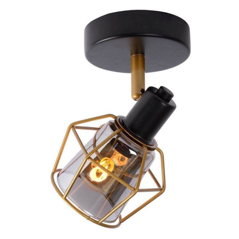 Lampa sufitowa wisząca Lucide Nila 0974 czarno-złota szerokość 16 cm 1xE14 x 25W 1 szt.