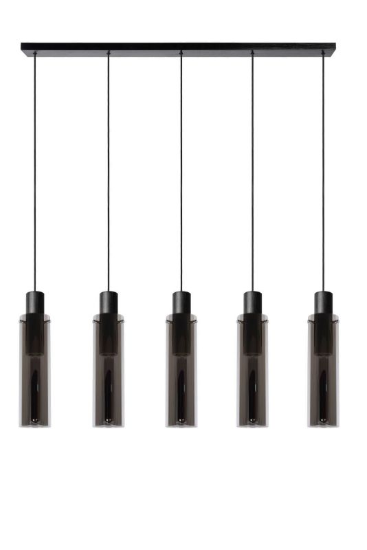 Lampa sufitowa wisząca Lucide Orlando 0748 czarna szerokość 112 cm 5xE27 x 40W 1 szt.