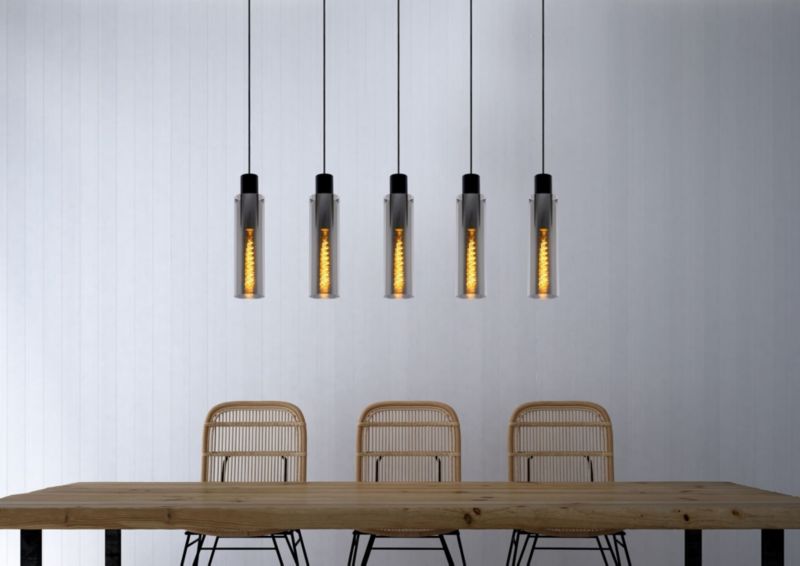 Lampa sufitowa wisząca Lucide Orlando 0748 czarna szerokość 112 cm 5xE27 x 40W 1 szt.