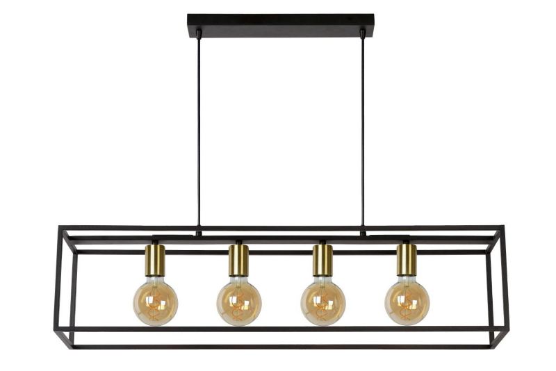 Lampa sufitowa wisząca Lucide Ruben 0163 czarno-złota szerokość 92 cm 4xE27 x 40W 1 szt.