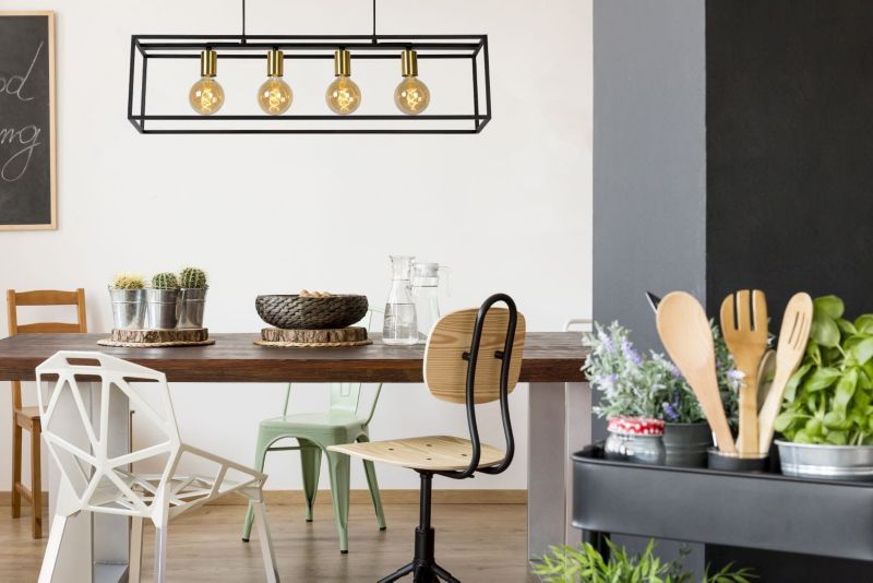 Lampa sufitowa wisząca Lucide Ruben 0163 czarno-złota szerokość 92 cm 4xE27 x 40W 1 szt.