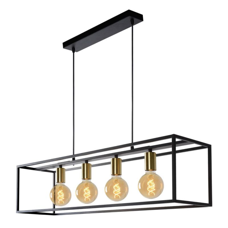 Lampa sufitowa wisząca Lucide Ruben 0163 czarno-złota szerokość 92 cm 4xE27 x 40W 1 szt.