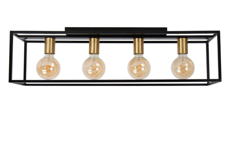 Lampa sufitowa wisząca Lucide Ruben 0902 czarna szerokość 80 cm 4xE27 x 40W 1 szt.