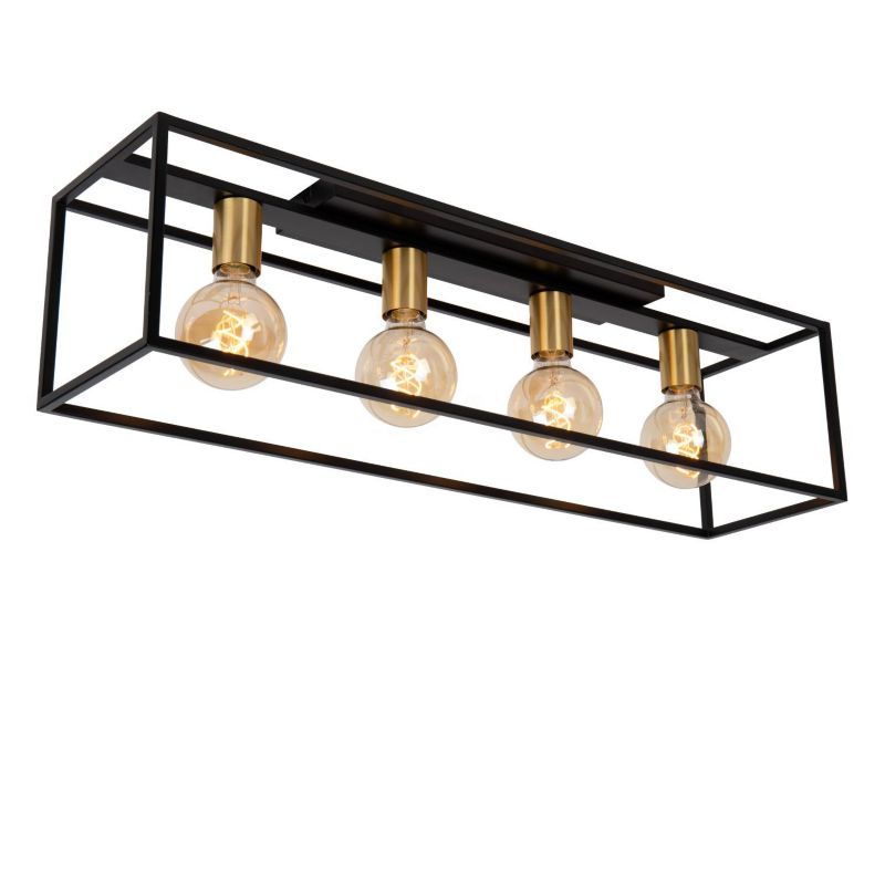 Lampa sufitowa wisząca Lucide Ruben 0902 czarna szerokość 80 cm 4xE27 x 40W 1 szt.