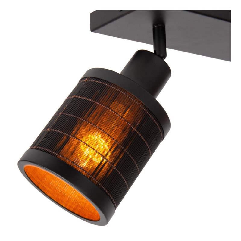 Lampa sufitowa wisząca Lucide Tagalog 1675 czarna-jasne drewno szerokość 32 cm 2xE27 x 40W 1 szt.