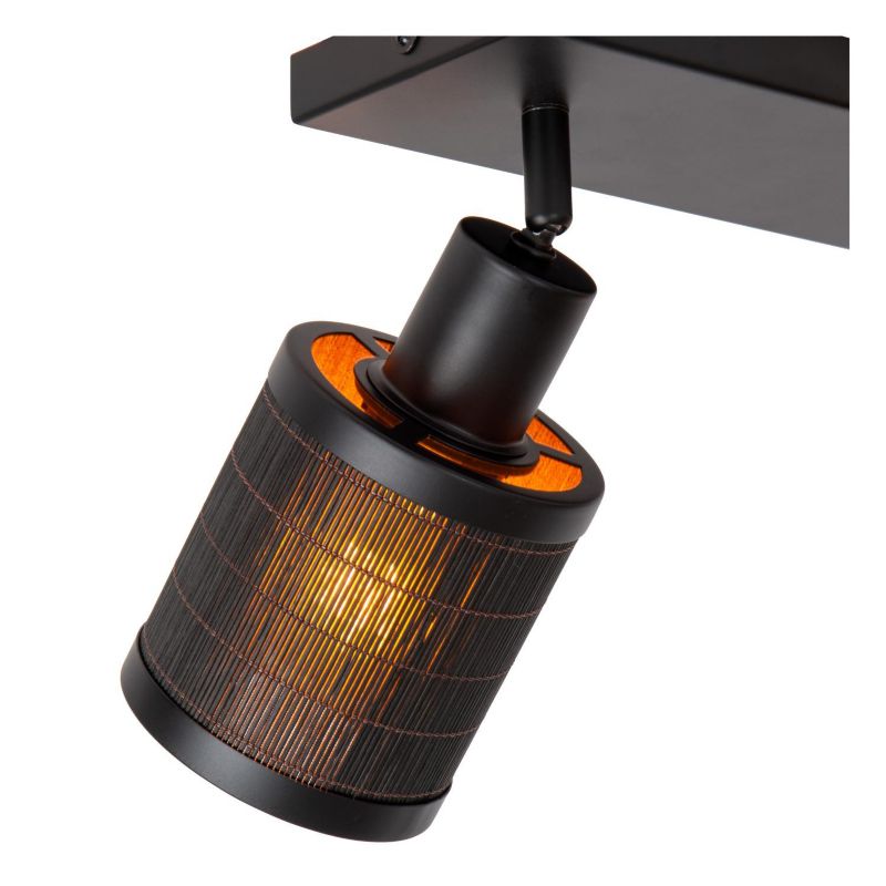 Lampa sufitowa wisząca Lucide Tagalog 1675 czarna-jasne drewno szerokość 32 cm 2xE27 x 40W 1 szt.