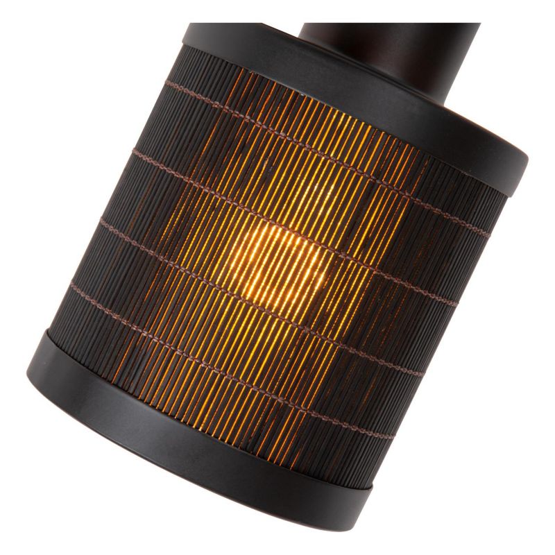 Lampa sufitowa wisząca Lucide Tagalog 1675 czarna-jasne drewno szerokość 32 cm 2xE27 x 40W 1 szt.