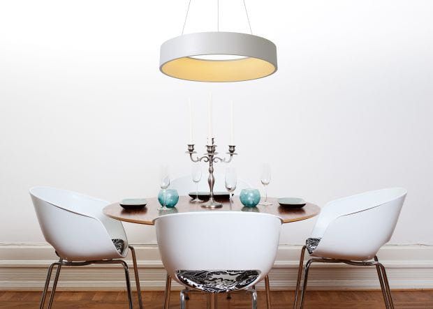 Lampa sufitowa wisząca Lucide Talowe 0240 biała szerokość 60 cm wbudowany LED 39W 1 szt.