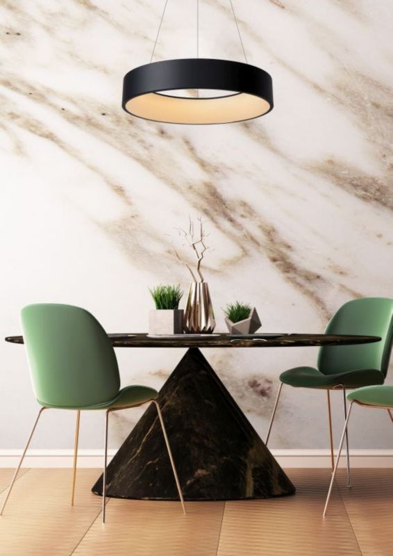 Lampa sufitowa wisząca Lucide Talowe 0707 czarna szerokość 60 cm wbudowany LED 39W 1 szt.