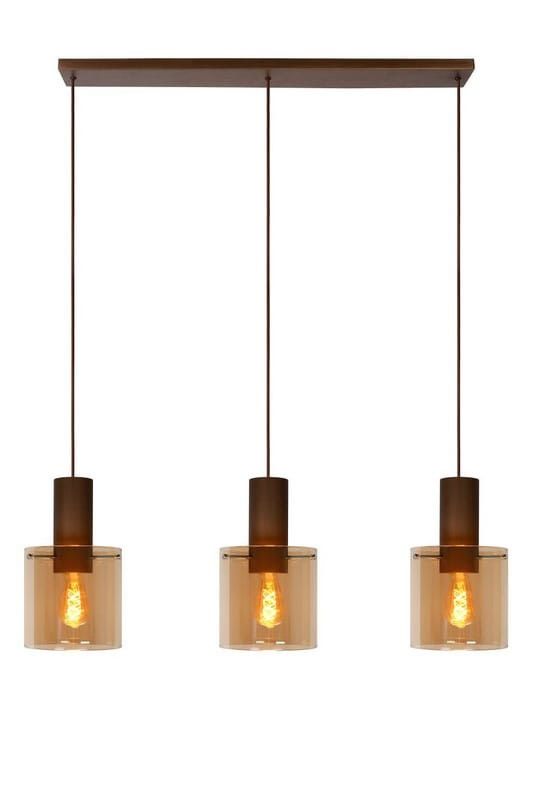 Lampa sufitowa wisząca Lucide Toledo 0854 brązowo-przezroczysty szerokość 100 cm 3xE27 x 40W 1 szt.