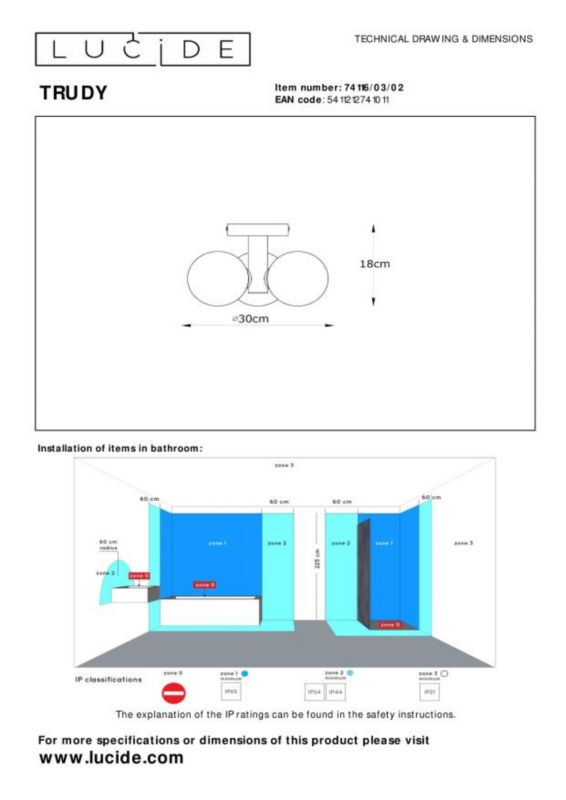 Lampa sufitowa wisząca Lucide Trudy 1011 złota szerokość 28 cm 3xG9 x 40W 1 szt.