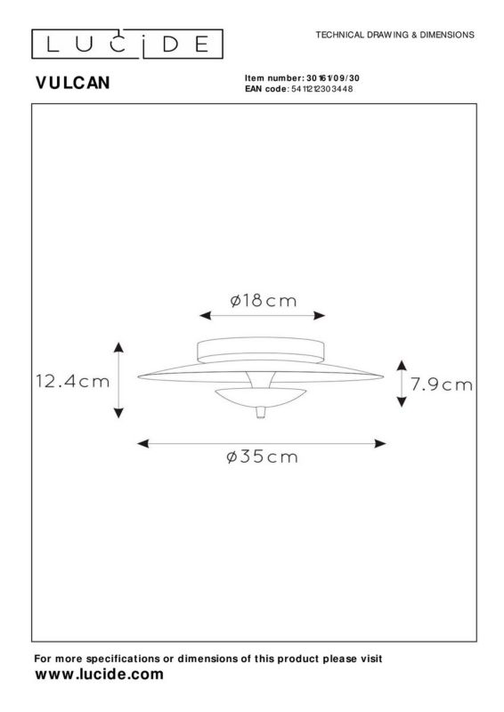 Lampa sufitowa wisząca Lucide Vulcan 3448 złoto-odcienie złota nowoczesna wbudowany LED 9W 1 szt.