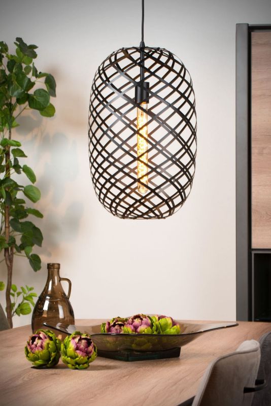 Lampa sufitowa wisząca Lucide Wolfram 1163 czarna szerokość 32 cm 1xE27 x 60W 1 szt.