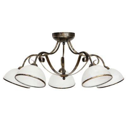 Lampa sufitowa wisząca Luminex Antica złota patyna-biała wym: 30 x 82 x 82 cm 5xE27 x 15W 1 szt.