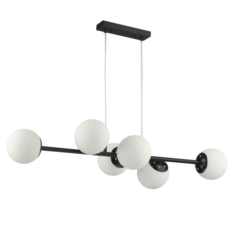 Lampa sufitowa wisząca MasterLED Bali 6x LED E27 żyrandol kule 90 cm IP20 czarna 1szt.