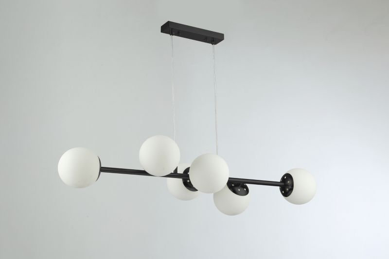 Lampa sufitowa wisząca MasterLED Bali 6x LED E27 żyrandol kule 90 cm IP20 czarna 1szt.
