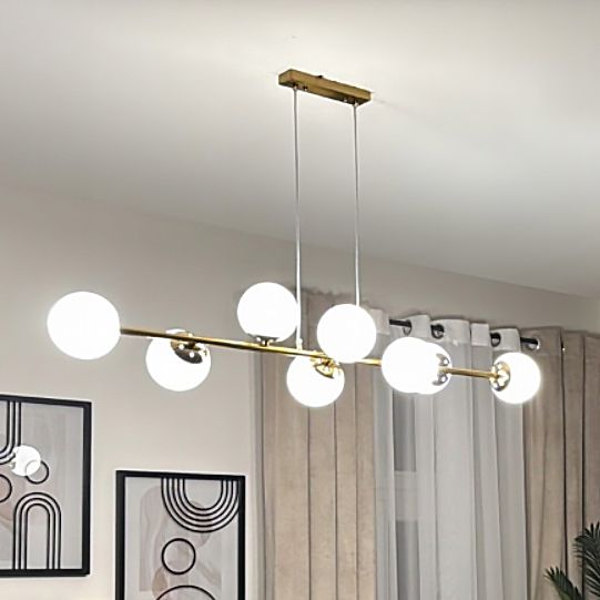 Lampa sufitowa wisząca MasterLED Bali 8x LED E27 G45 żyrandol kule 120 cm IP20 złota 1 szt.