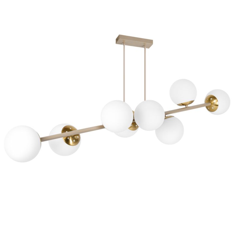 Lampa sufitowa wisząca MasterLED Bali 8x LED E27 żyrandol kule 120 cm beżowy kaszmir 1szt.