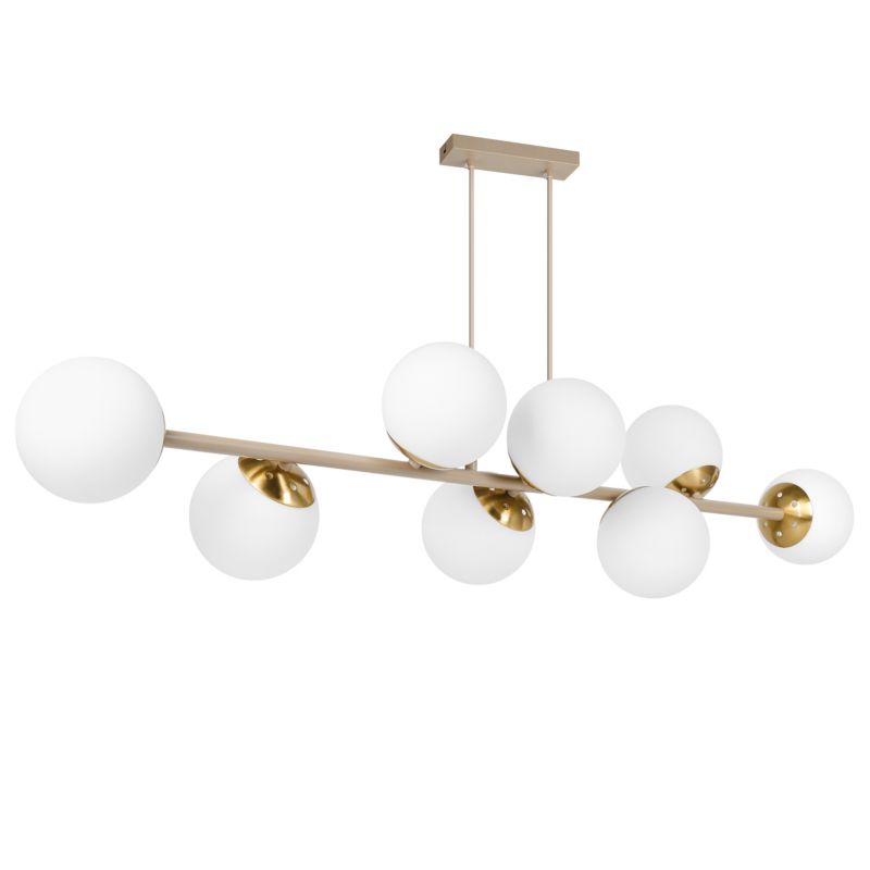Lampa sufitowa wisząca MasterLED Bali 8x LED E27 żyrandol kule 120 cm beżowy kaszmir 1szt.